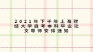 2021年下半年上海財經(jīng)大學(xué)自考本科畢業(yè)論文導(dǎo)師安排通知