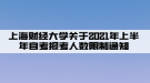 上海財(cái)經(jīng)大學(xué)關(guān)于2021年上半年自考報(bào)考人數(shù)限制通知