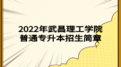 2022年武昌理工學(xué)院普通專升本招生簡章