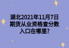 湖北2021年11月7日期貨從業(yè)資格查分?jǐn)?shù)入口在哪里?