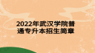 2022年武漢學(xué)院普通專升本招生簡(jiǎn)章