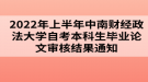 2022年上半年中南財經(jīng)政法大學自考本科生畢業(yè)論文審核結(jié)果通知