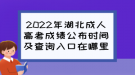 2022年湖北成人高考成績公布時(shí)間及查詢?nèi)肟谠谀睦铮? style=