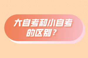 大自考和小自考有什么區(qū)別？