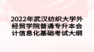 2022年武漢紡織大學(xué)外經(jīng)貿(mào)學(xué)院普通專升本會(huì)計(jì)信息化基礎(chǔ)考試大綱