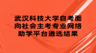 武漢科技大學(xué)自考面向社會(huì)主考專業(yè)網(wǎng)絡(luò)助學(xué)平臺(tái)遴選結(jié)果