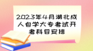 2023年4月湖北成人自學大專考試開考科目安排