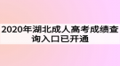 2020年湖北成人高考成績查詢?nèi)肟谝验_通