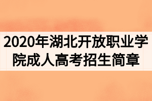 2020年湖北開放職業(yè)學(xué)院成人高考招生簡(jiǎn)章