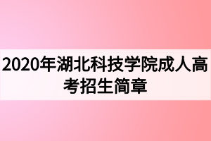 2020年湖北科技學(xué)院成人高考招生簡章