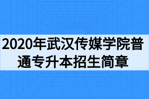 2020年武漢傳媒學(xué)院普通專升本招生簡(jiǎn)章