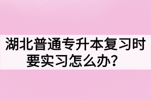 湖北普通專升本復(fù)習(xí)時(shí)要實(shí)習(xí)怎么辦？