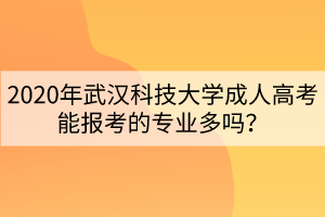 2020年武漢科技大學(xué)成人高考能報(bào)考的專業(yè)多嗎？