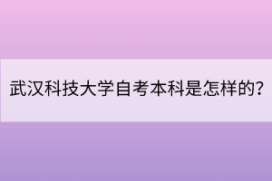 武漢科技大學(xué)自考本科是怎樣的？