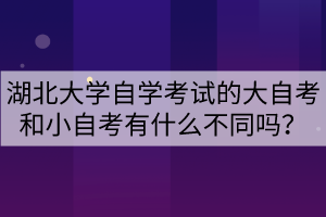 湖北大學(xué)自學(xué)考試的大自考和小自考有什么不同嗎？