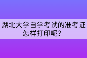 湖北大學(xué)自學(xué)考試的準(zhǔn)考證怎樣打印呢？