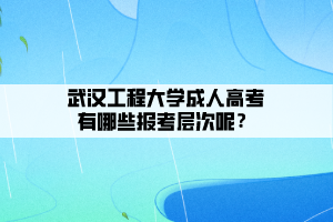 武漢工程大學(xué)成人高考有哪些報(bào)考層次呢？