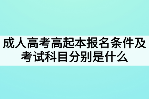 成人高考高起本報名條件及考試科目分別是什么