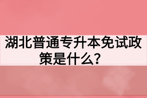 湖北普通專升本免試政策是什么？