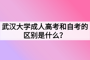 武漢大學成人高考和自考的區(qū)別是什么？