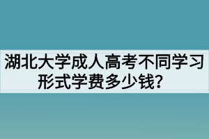 湖北大學成人高考不同學習形式學費多少錢？