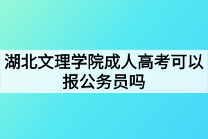 湖北文理學(xué)院成人高考可以報公務(wù)員嗎？