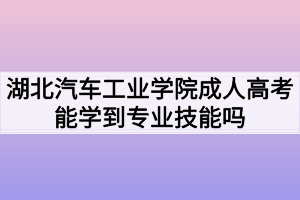 湖北汽車工業(yè)學(xué)院成人高考能學(xué)到專業(yè)技能嗎？