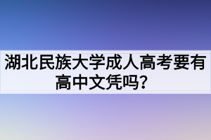 湖北民族大學成人高考要有高中文憑嗎？