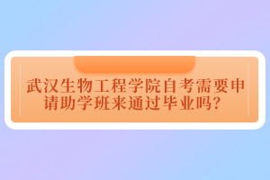 武漢生物工程學(xué)院自考需要申請(qǐng)助學(xué)班來通過畢業(yè)嗎？