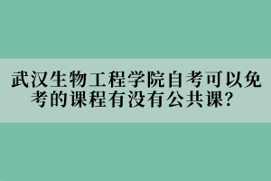 武漢生物工程學(xué)院自考可以免考的課程有沒(méi)有公共課？