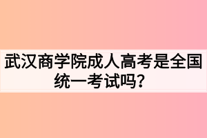 武漢商學(xué)院成人高考是全國(guó)統(tǒng)一考試嗎？