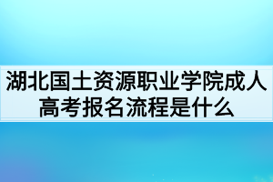 湖北國土資源職業(yè)學院成人高考報名流程是什么