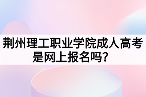 荊州理工職業(yè)學(xué)院成人高考是網(wǎng)上報(bào)名嗎？