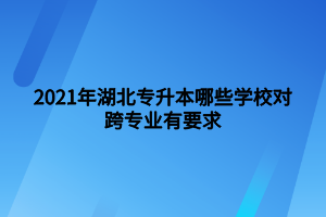 2021年湖北專升本哪些學(xué)校對跨專業(yè)有要求