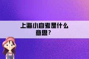 上海小自考是什么意思？