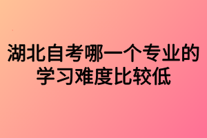 湖北自考哪一個(gè)專(zhuān)業(yè)的學(xué)習(xí)難度比較低