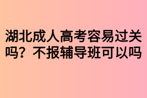 湖北成人高考容易過關(guān)嗎？不報(bào)輔導(dǎo)班可以嗎