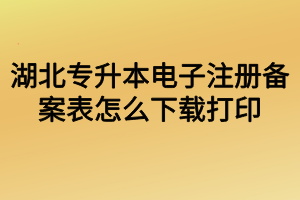 湖北專(zhuān)升本電子注冊(cè)備案表怎么下載打??？