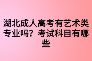 湖北成人高考有藝術(shù)類專業(yè)嗎？考試科目有哪些