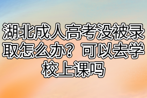 湖北成人高考沒被錄取怎么辦？可以去學校上課嗎