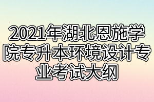 2021年湖北恩施學(xué)院專升本環(huán)境設(shè)計(jì)專業(yè)考試大綱