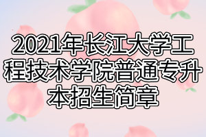 2021年長江大學工程技術學院普通專升本招生簡章