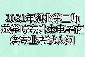 2021年湖北第二師范學(xué)院專(zhuān)升本電子商務(wù)專(zhuān)業(yè)考試大綱