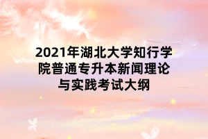 2021年湖北大學(xué)知行學(xué)院普通專升本新聞理論與實踐考試大綱