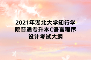 2021年湖北大學(xué)知行學(xué)院普通專升本C語(yǔ)言程序設(shè)計(jì)考試大綱