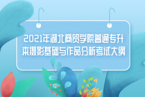 2021年湖北商貿(mào)學院普通專升本攝影基礎(chǔ)與作品分析考試大綱