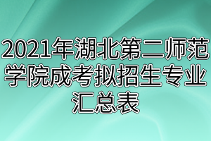 2021年湖北第二師范學(xué)院成考擬招生專業(yè)匯總表