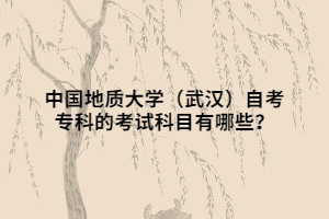 中國(guó)地質(zhì)大學(xué)（武漢）自考?？频目荚嚳颇坑心男?？