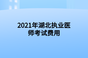 2021年湖北執(zhí)業(yè)醫(yī)師考試費(fèi)用