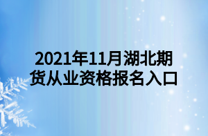 2021年11月湖北期貨從業(yè)資格報名入口